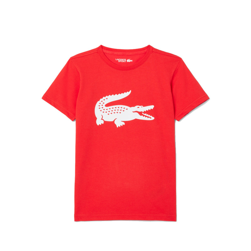 T-shirt Enfant Lacoste Sport – Rouge – Coton Technique & Coupe Oversize