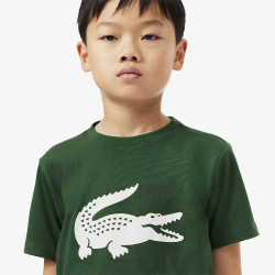 T-shirt Enfant Lacoste Sport – Vert – Coton Technique & Coupe Oversize