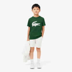T-shirt Enfant Lacoste Sport – Vert – Coton Technique & Coupe Oversize