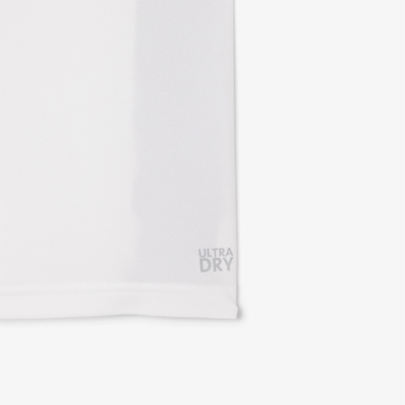 T-shirt Enfant Lacoste Tennis – Blanc et Rose – Piqué Ultra Dry & Design Sportif