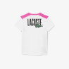 T-shirt Enfant Lacoste Tennis – Blanc et Rose – Piqué Ultra Dry & Design Sportif