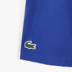 Short Tennis Enfant Lacoste – Bleu/Blanc – Taffetas Diamanté Recyclé & Détails Iconiques