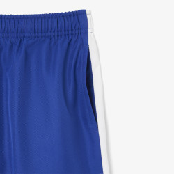 Short Tennis Enfant Lacoste – Bleu/Blanc – Taffetas Diamanté Recyclé & Détails Iconiques