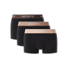 Lot de 3 boxers courts Lacoste – Noir et Marron – Coton Stretch & Ceinture Siglée