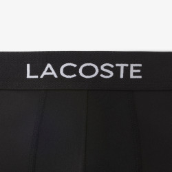 Lot de 3 boxers courts Lacoste – Noir – Microfibre Recyclée & Ceinture Effet Piqué