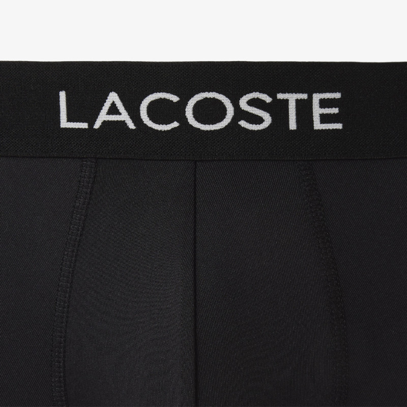 Lot de 3 boxers courts Lacoste – Gris – Microfibre Recyclée & Ceinture Effet Piqué