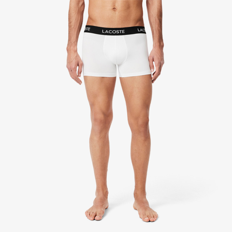 Lot de 3 boxers courts Lacoste – Gris – Microfibre Recyclée & Ceinture Effet Piqué