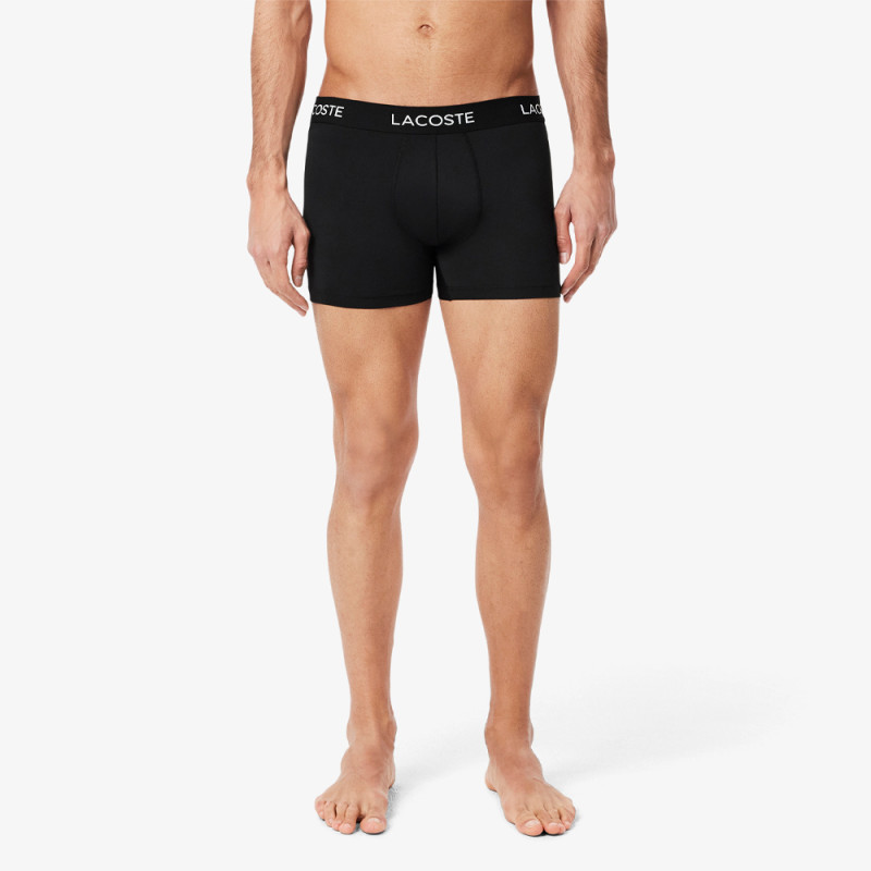 Lot de 3 boxers courts Lacoste – Gris – Microfibre Recyclée & Ceinture Effet Piqué