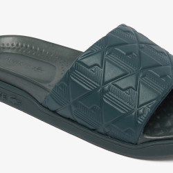 Claquettes Lacoste Serve Slide Dual Homme – Vert foncé – Confort Premium & Style Monogramme
