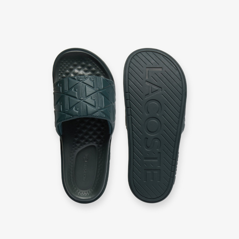 Claquettes Lacoste Serve Slide Dual Homme – Vert foncé – Confort Premium & Style Monogramme