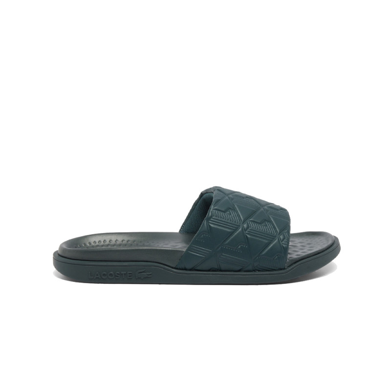 Claquettes Lacoste Serve Slide Dual Homme – Vert foncé – Confort Premium & Style Monogramme