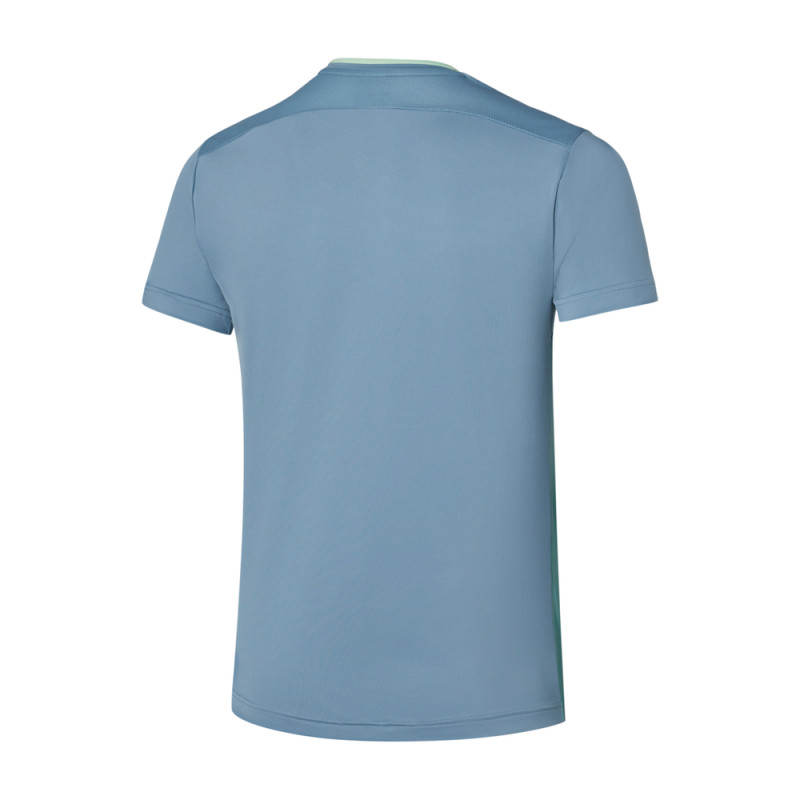 T-shirt Mizuno Frontier Shadow Graphic Homme – Bleu et Vert – Performance & Respirabilité