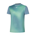 T-shirt Mizuno Frontier Shadow Graphic Homme – Bleu et Vert – Performance & Respirabilité