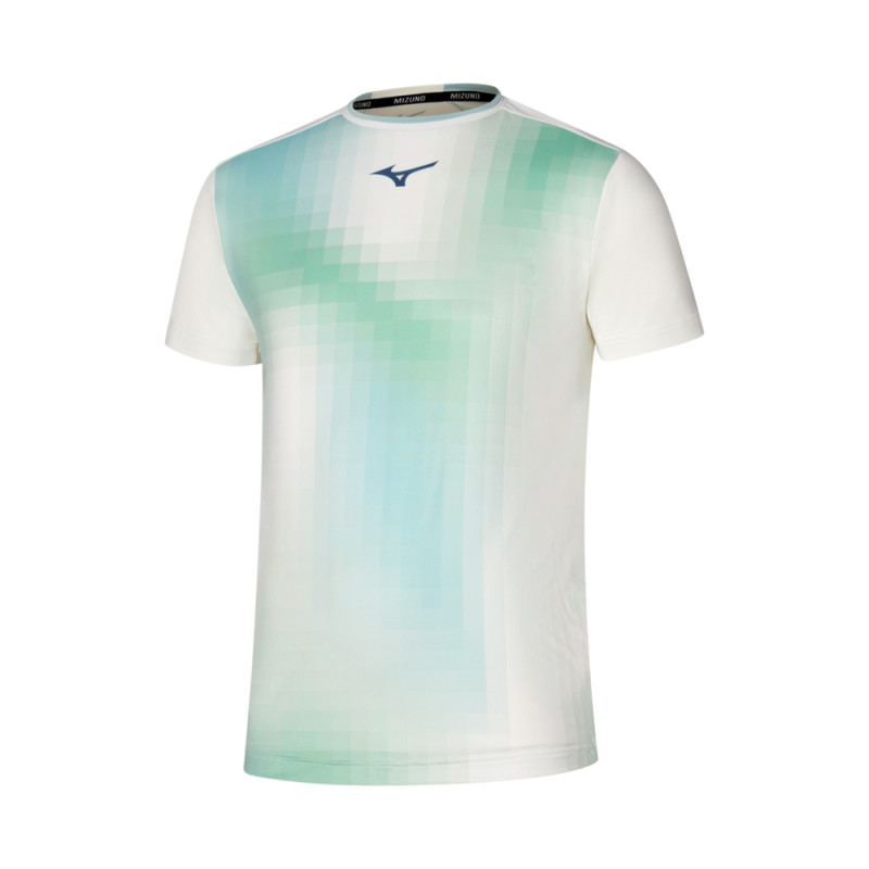T-shirt Mizuno Frontier Shadow Graphic Homme – Blanc – Performance & Respirabilité