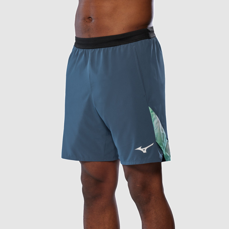 Short Mizuno Frontier 8 IN Amplify Homme – Bleu – Légèreté & Liberté de Mouvement