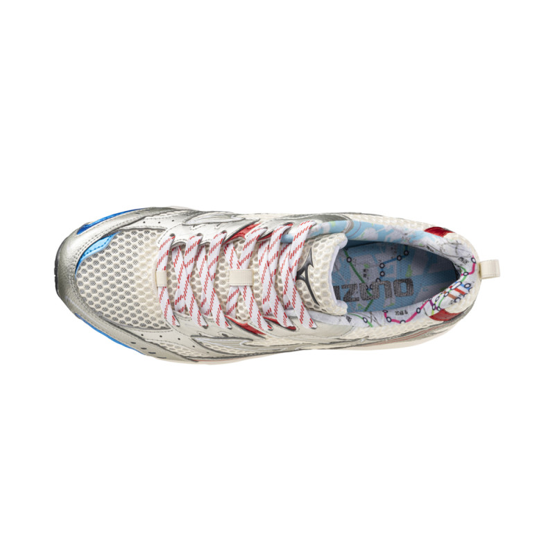 Baskets Mizuno MXR – Blanc, Bleu et Rouge – Style Rétro & Confort Moderne