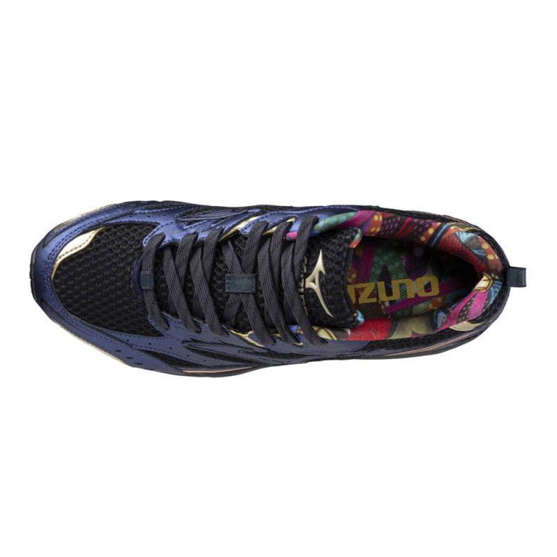 Baskets Mizuno MXR Homme – Bleu et Orange – Style Rétro & Confort Moderne