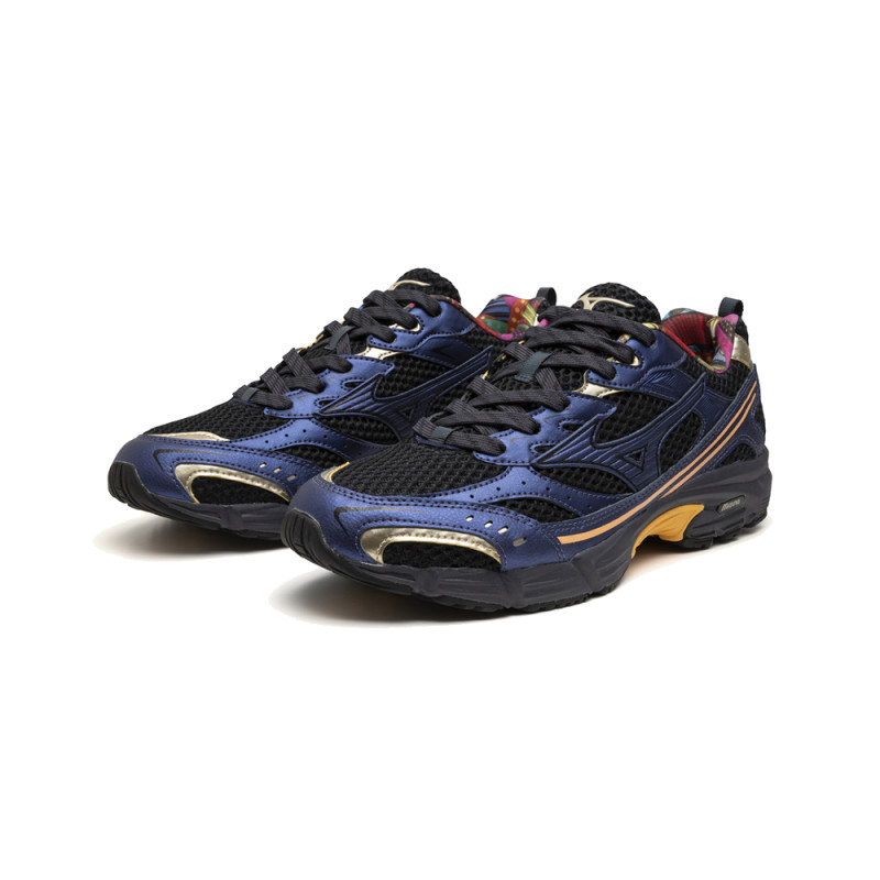 Baskets Mizuno MXR Homme – Bleu et Orange – Style Rétro & Confort Moderne