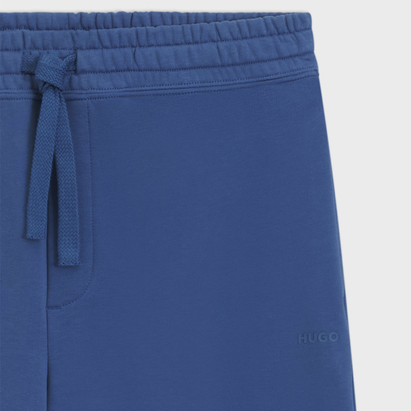 Short Hugo DAYONO Bleu en molleton de coton avec logo imprimé – Style urbain et confort absolu
