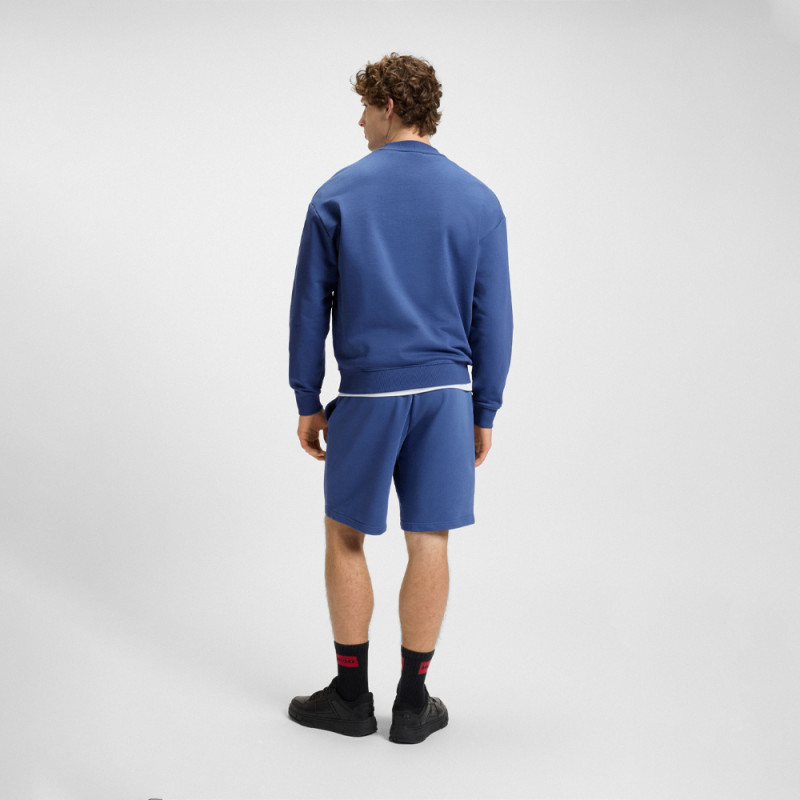 Short Hugo DAYONO Bleu en molleton de coton avec logo imprimé – Style urbain et confort absolu