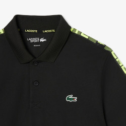 Polo Lacoste Sport bande siglée ultra dry Noir et Jaune - Confort & Performance