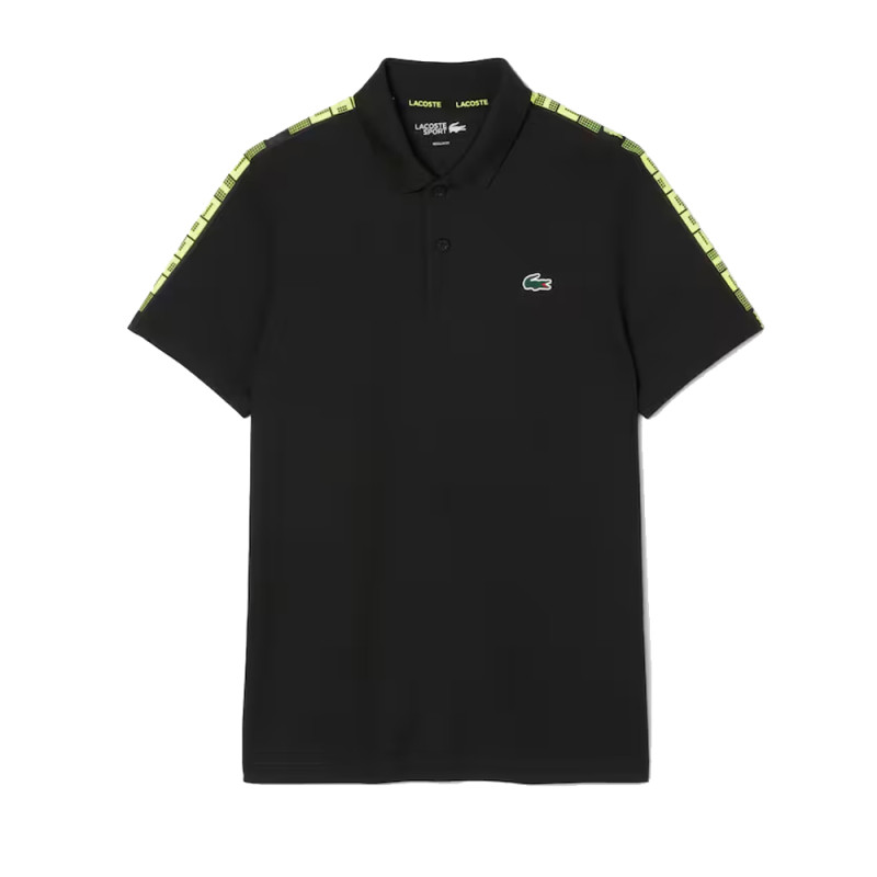 Polo Lacoste Sport bande siglée ultra dry Noir et Jaune - Confort & Performance