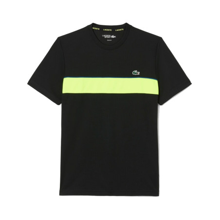 T-shirt Lacoste sport ultra dry Noir avec imprimé Jaune - Performance et style