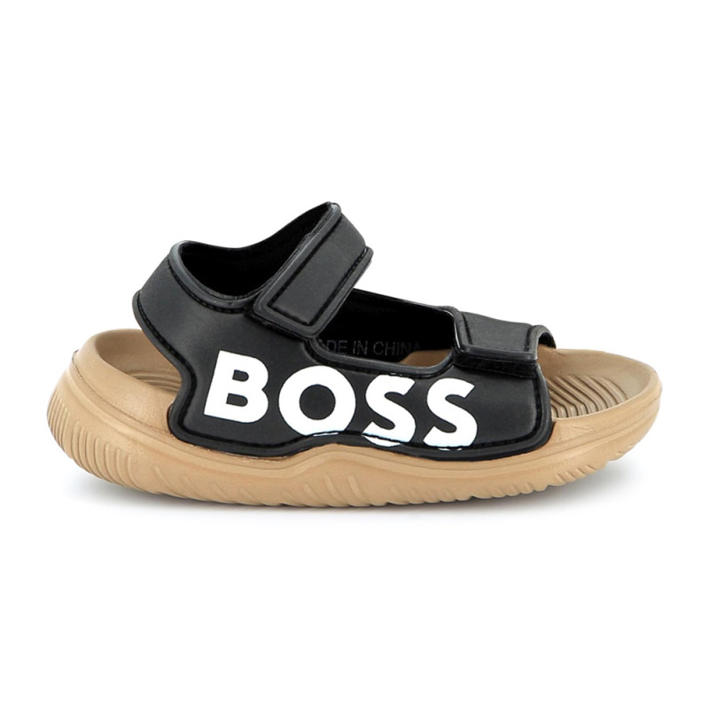 Sandales Bi-couleur Boss Enfant Noir et Marron – Élégance et confort pour l’été