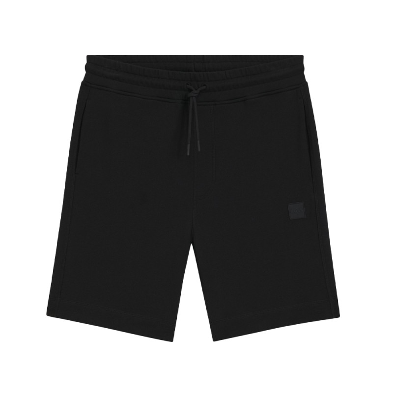 Short Boss SEWALK Relaxed Noir avec badge logoté – Confort décontracté et style affirmé