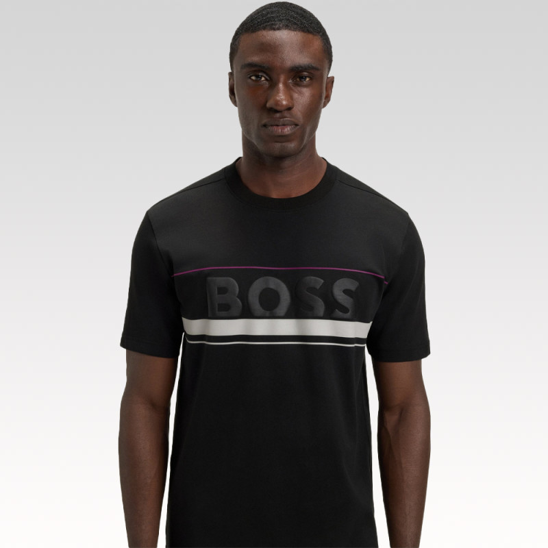 T-shirt BOSS Tee Iconic Zone – Noir – Style Sportif et Élégance Contemporaine