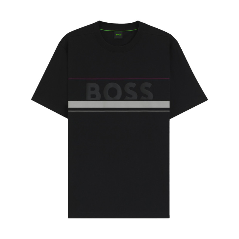 T-shirt BOSS Tee Iconic Zone – Noir – Style Sportif et Élégance Contemporaine