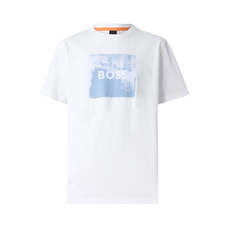 T-Shirt BOSS Straight Fit Blanc Te_WHEEL – Minimalisme et élégance contemporaine