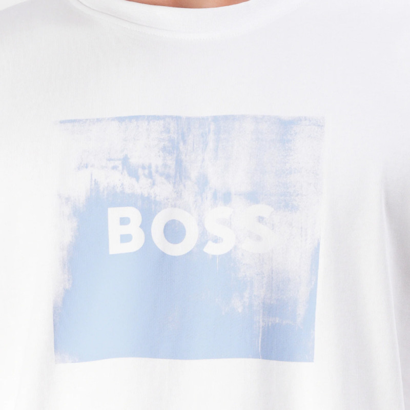 T-Shirt BOSS Straight Fit Blanc Te_WHEEL – Minimalisme et élégance contemporaine
