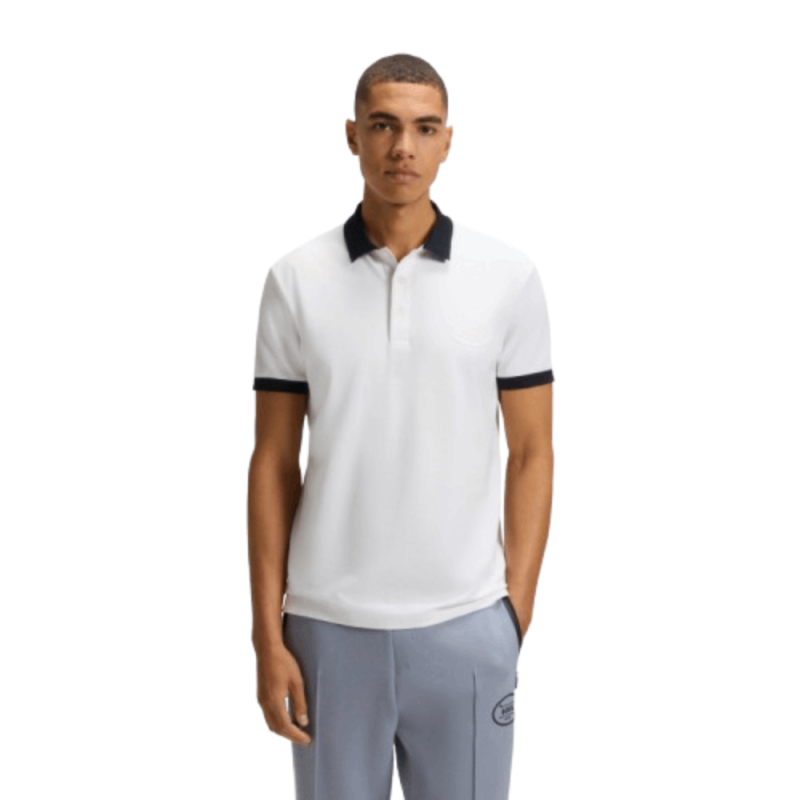 Polo BOSS Regular en piqué stretch - Blanc - POLO GL