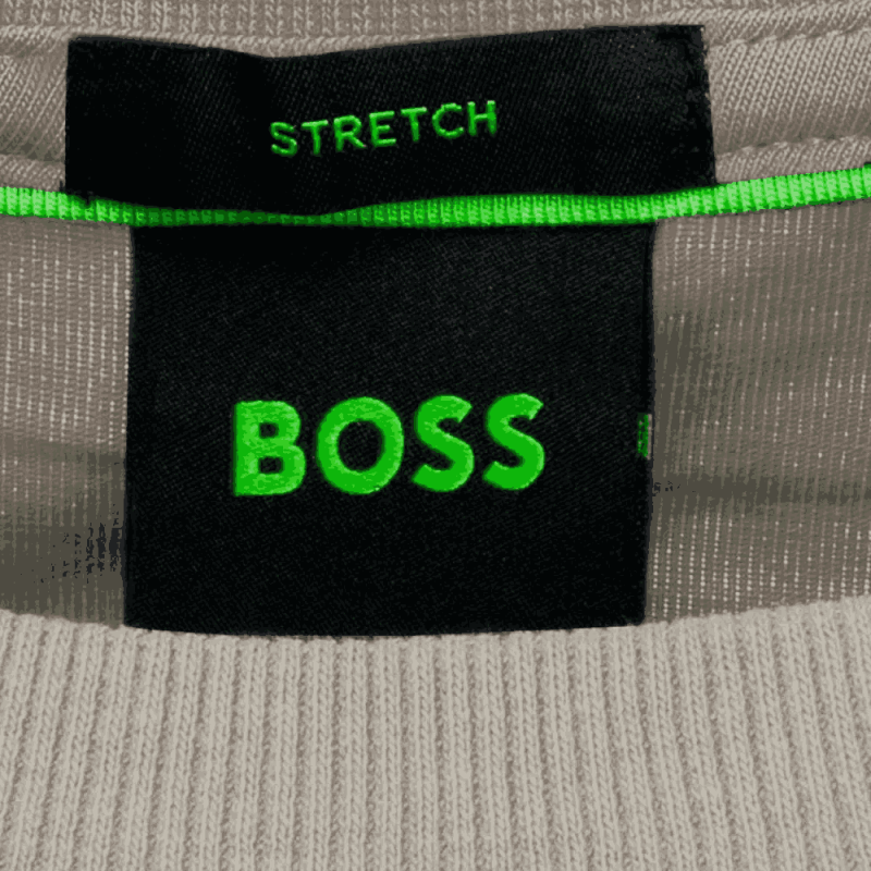 T-shirt BOSS Tee – Coton Stretch & Logo Contrasté – Beige– Homme