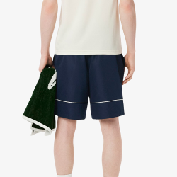 Short Lacoste sport  Bleu Marine / Blanc - Tennis taffetas diamanté imprimé