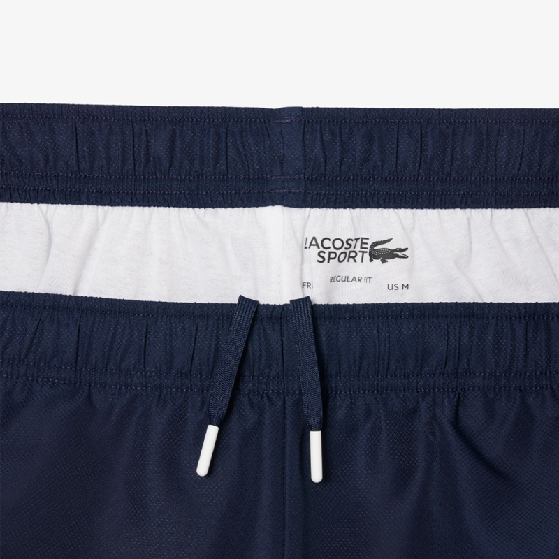 Short Lacoste sport  Bleu Marine / Blanc - Tennis taffetas diamanté imprimé
