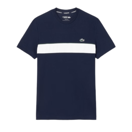 T-shirt Lacoste sport Ultra Dry  Bleu avec imprimé Blanc - Performance et style