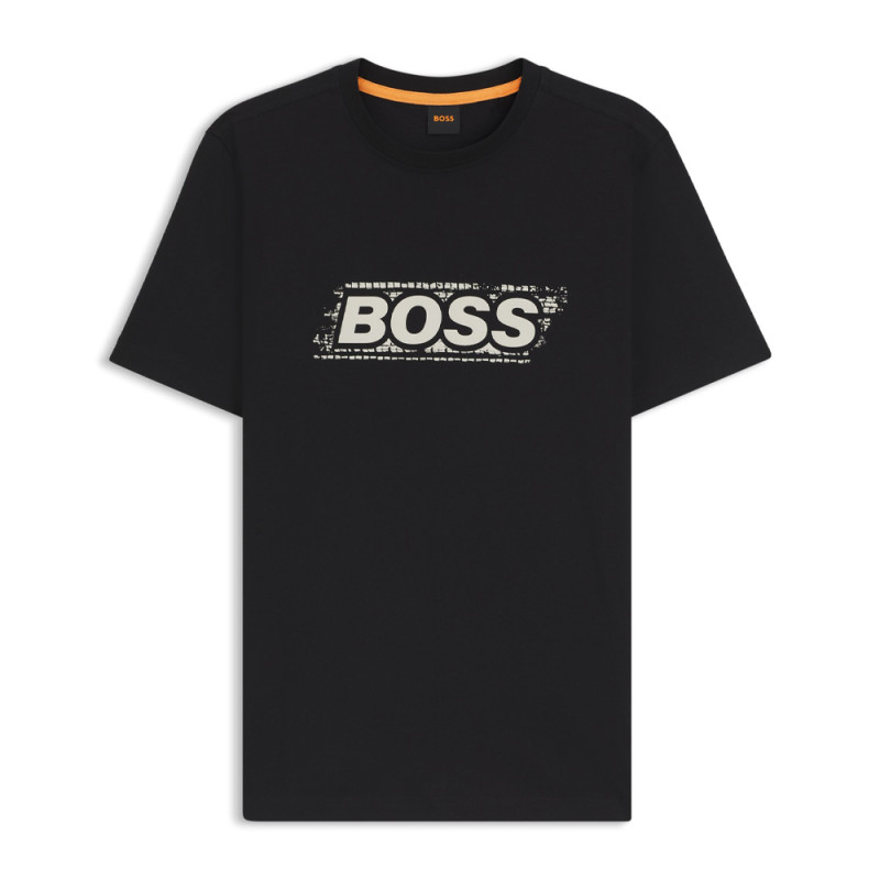T-Shirt BOSS Straight Fit Noir Te_WHEEL – Minimalisme et élégance contemporaine