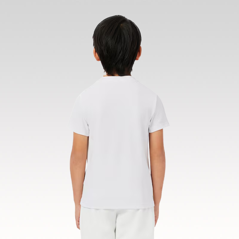 T-shirt Enfant Lacoste Tennis – Blanc et Bleu Marine – Piqué Ultra Dry & Design Sportif