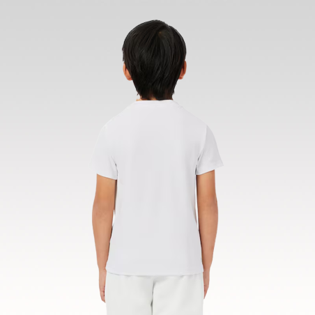 T-shirt Enfant Lacoste Tennis – Blanc et Bleu Marine – Piqué Ultra Dry & Design Sportif