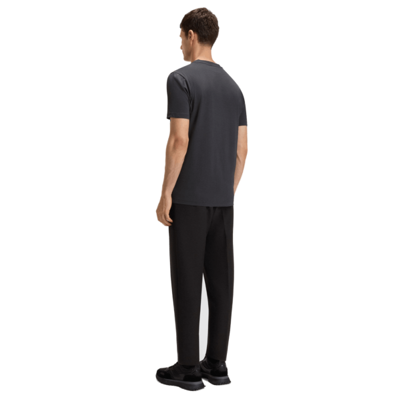 T-shirt Regular Boss TEE - Gris - en coton stretch avec logo contrastant