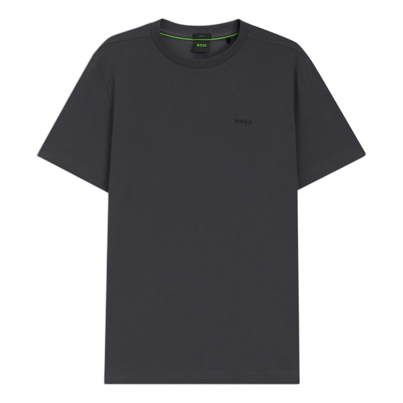 T-shirt Regular Boss TEE - Gris - en coton stretch avec logo contrastant