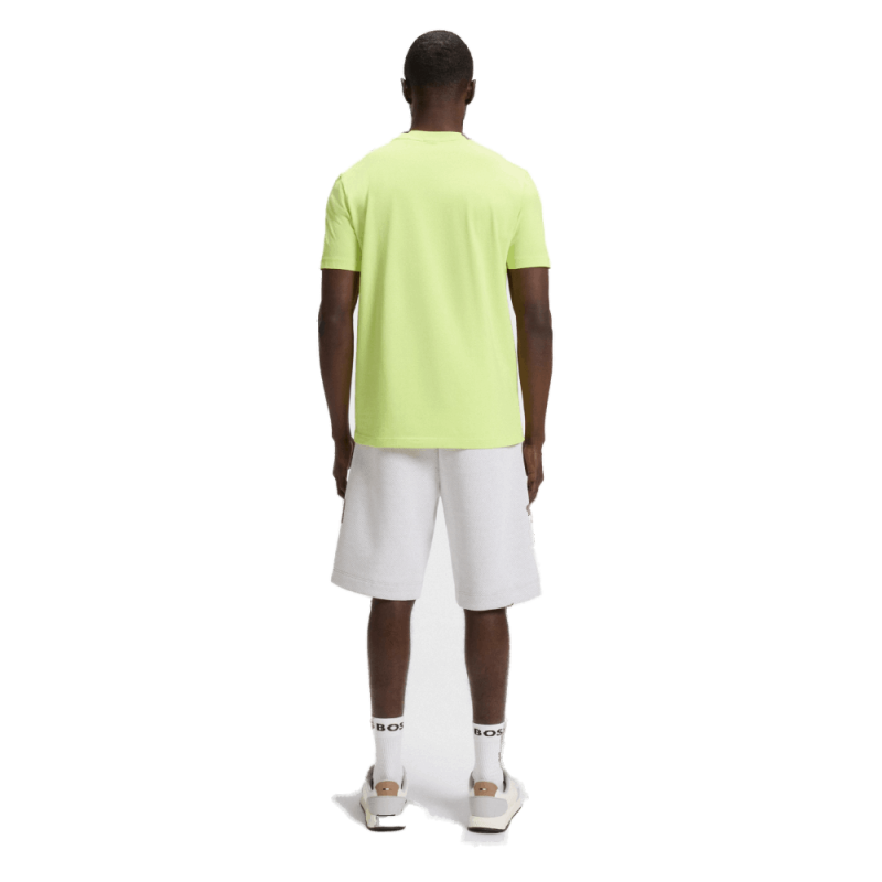 T-shirt Regular BOSS - Vert Clair  - en coton stretch avec logo contrastant