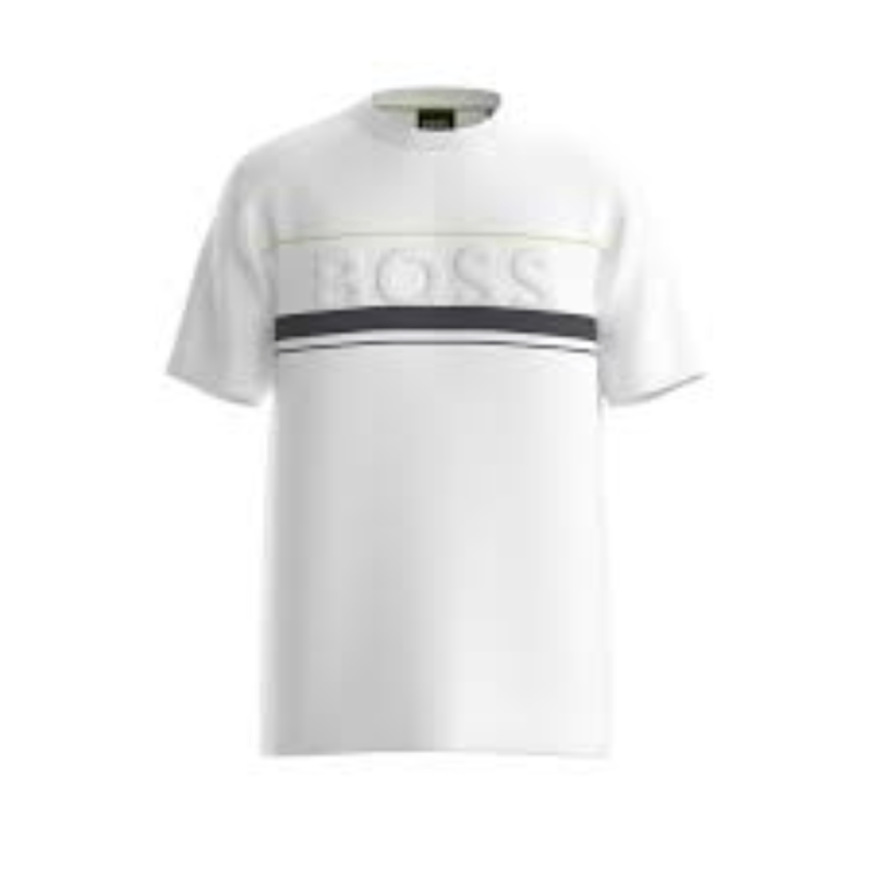 T-shirt BOSS Tee Iconic Zone – Blanc – Style Sportif et Élégance Contemporaine