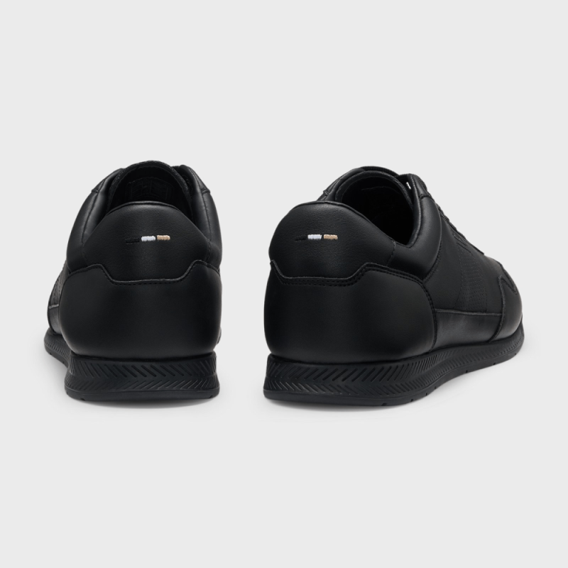 Baskets BOSS -Noir- en cuir avec logo doré