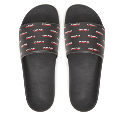 Mules HUGO Timein_slid_lgal -Noir -confectionnées en Italie avec tige à logo revisité