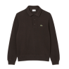 Sweatshirt  Lacoste  -Marron-col polo coton côtelé
