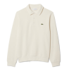 Sweatshirt  Lacoste  -Blanc cassé -col polo coton côtelé
