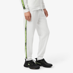 Pantalon de survêtement Homme Lacoste – Blanc – Tennis bandes griffées